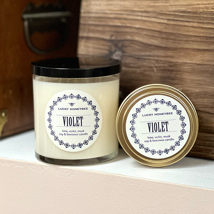 Violet Scented Candle by Lucky Honeybee